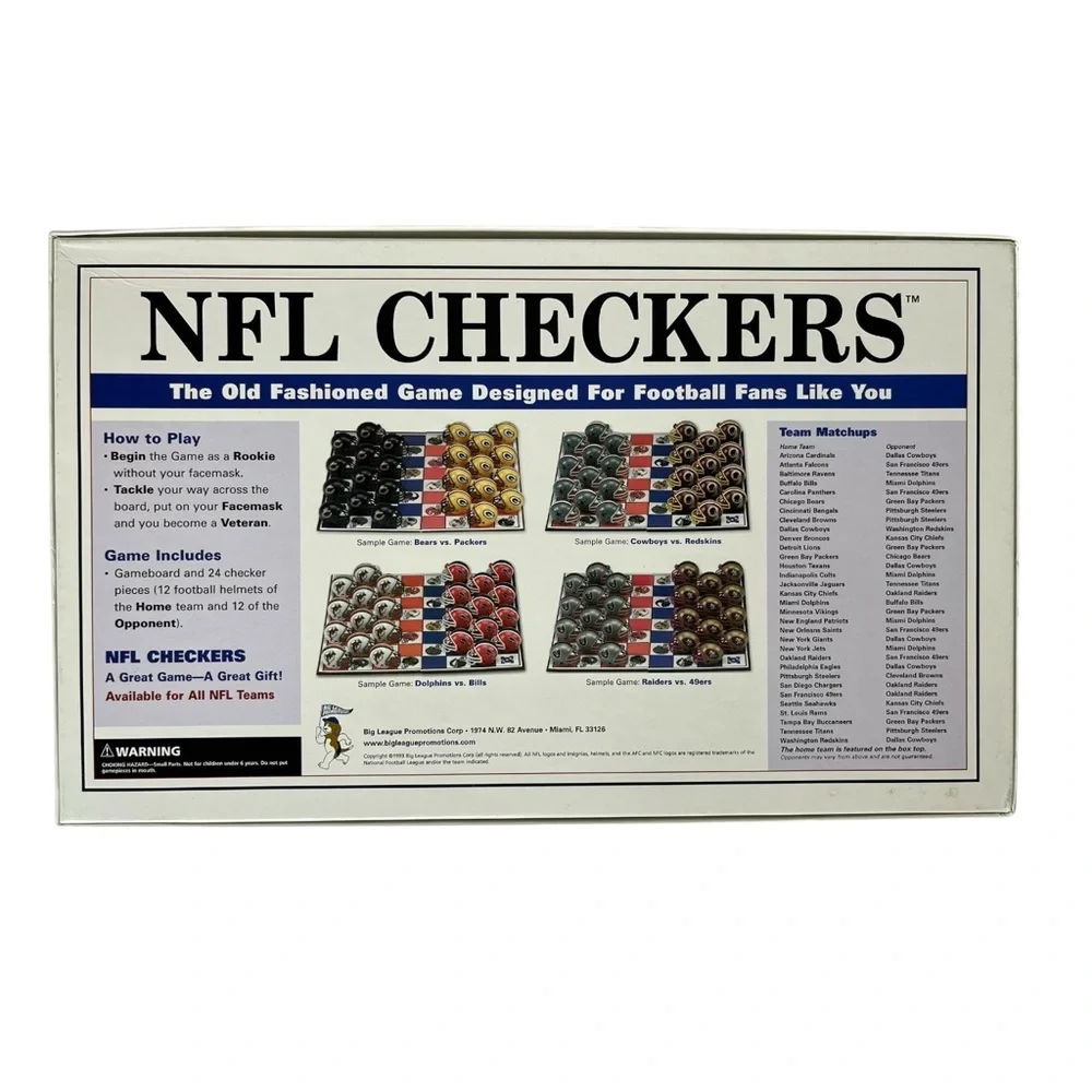 New York Jets & Miami‎ Dolphins Football Helmet Checker Set Vintage 1993 NEW